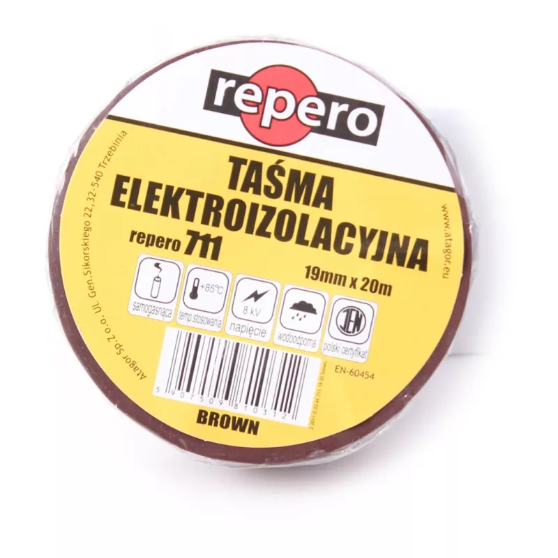 REPERO 711E braunes PVC-Isolierband 19 mm x 20 m