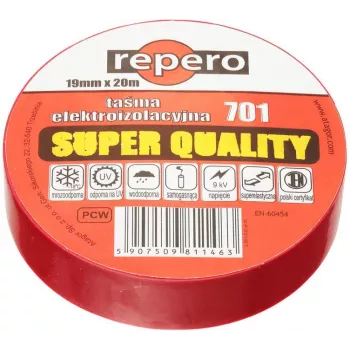 REPERO TTE701S2-0019-20 Rotes PVC-Isolierband 19 mm x 20 m