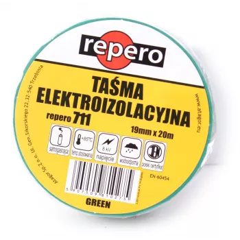 REPERO TTE711E4-0019-20 PVC-Isolierband, grün, 19 mm x 20 m, 600V, flammhemmend