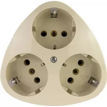 REV 0510080777 3-fach Aufputz-Steckdose IP20 Weiß (Schuko, 16 A, 250 V, Kindersicherung)