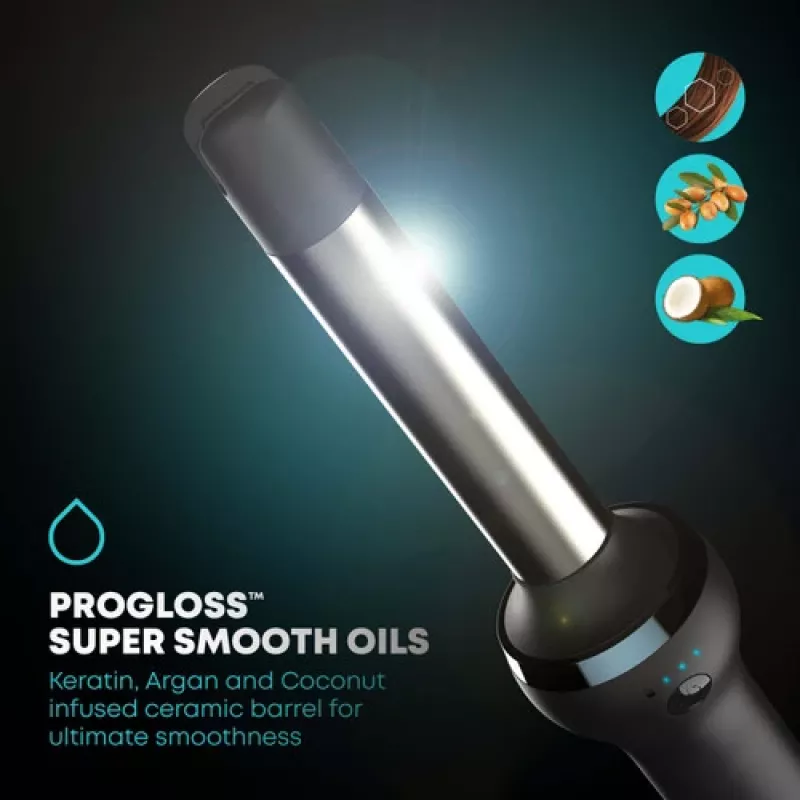 Revamp TO-2750-EU2 Progloss iGEN Kabelloser Keramik-Lockenstab 25mm Schwarz/Roségold