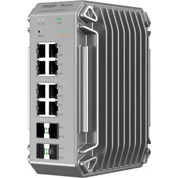 Reyee 12-Port Industrial Switch, 8x Gigabit, 4x SFP, bis zu 80°C (RG-NIS3100-8GT4SFP-HP)