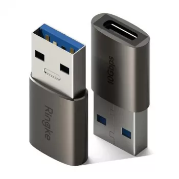 Ringke Konverter USB-Stecker auf USB-C-Buchse (2 Stück) Gunmetal