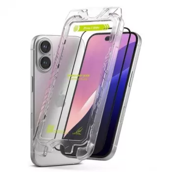 Ringke iPhone 15/16 Screen Protector Premium Easy Slide Tempered Glass 9H mit Installationshilfe (2er-Pack) Transparent