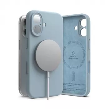 Ringke iPhone 16 Hülle Silikon Magnetisch Blau