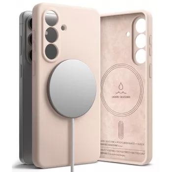 Ringke Silicone Magnetic MagSafe Case für Samsung Galaxy S26 - Pink Sand