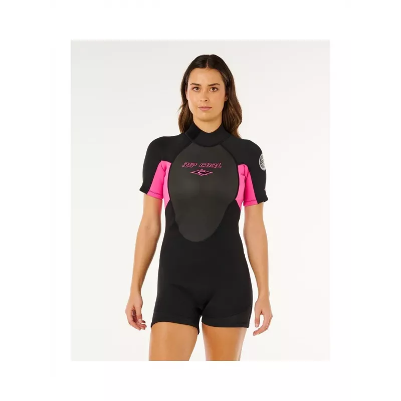 Rip Curl Omega Back Zip Springsuit - Black/Pink - Damen - Größe S
