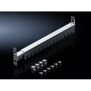 Rittal 5302.044 1U 19-Zoll-Kabelmanagement-Panel mit 5 Schlitzen, Tiefschwarz (RAL 9005)