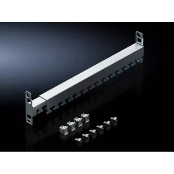 Rittal 5302.044 1U 19-Zoll-Kabelmanagement-Panel mit 5 Schlitzen, Tiefschwarz (RAL 9005)
