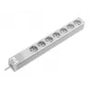 Rittal 7240510 1U 19-Zoll Rack-PDU, 7x CEE 7/5 Steckdosen, 230V 16A, 2m Kabel, Grau
