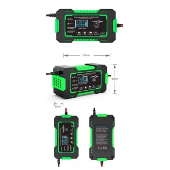 RJ TIANYE FreedConn RJ-C 120501A 12V 6A Intelligentes Automatisches Batterieladegerät für Blei-Säure AGM GEL EFB mit LCD-Anzeige