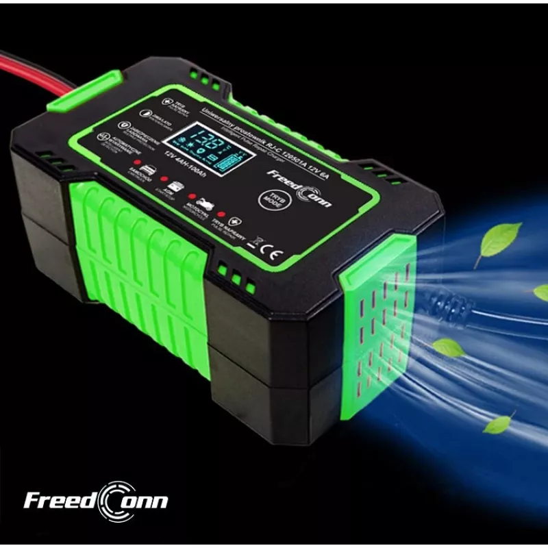 RJ TIANYE FreedConn RJ-C 120501A 12V 6A Intelligentes Automatisches Batterieladegerät für Blei-Säure AGM GEL EFB mit LCD-Anzeige