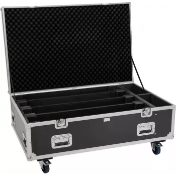 ROADINGER Flightcase PRO 4x LED BAR-8 SWING mit Rollen Schwarz max. 50 kg