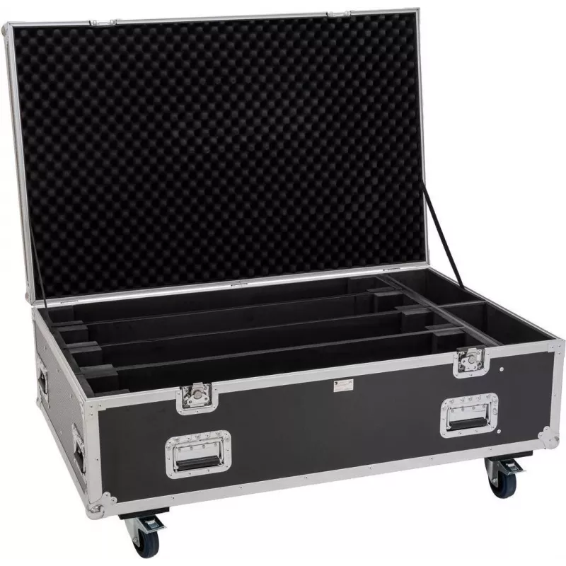ROADINGER Flightcase PRO 4x LED BAR-8 SWING mit Rollen Schwarz max. 50 kg
