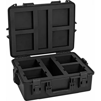 ROADINGER Kunststoffkoffer für 4x AKKU UP-4 QCL Spot QuickDMX MK2, Schwarz, 55x42,5x21 cm