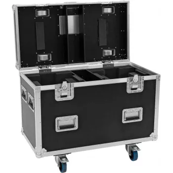 ROADINGER PRO Serie Flightcase für 2x Futurelight DMH-190 Moving Heads mit Rollen, Schwarz, 90x48x73 cm