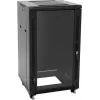 ROADINGER SSC-16 16U 19 inch Stahl-Rackgehäuse mit Glastür, 150 kg Traglast, Schwarz
