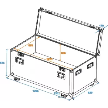 ROADINGER Universal Tour Case 120 cm mit Rollen Professional 30126413