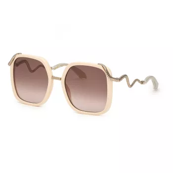 Roberto Cavalli Damen Katzenaugen-Sonnenbrille SRC003M5509X7 Havana/Brown Gradient 55mm