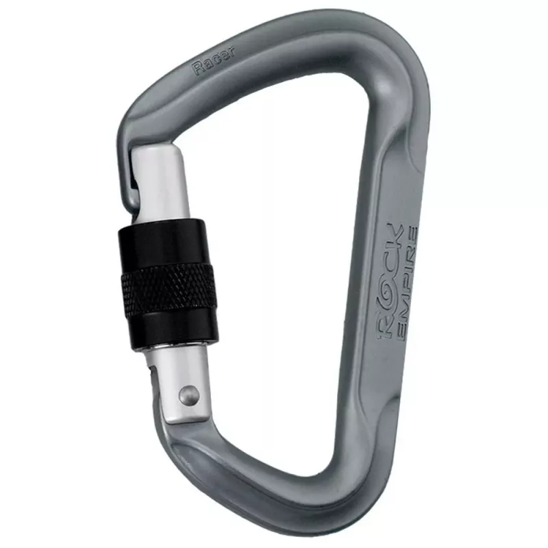 Rock Empire Racer S Screw Gate Carabiner Grey