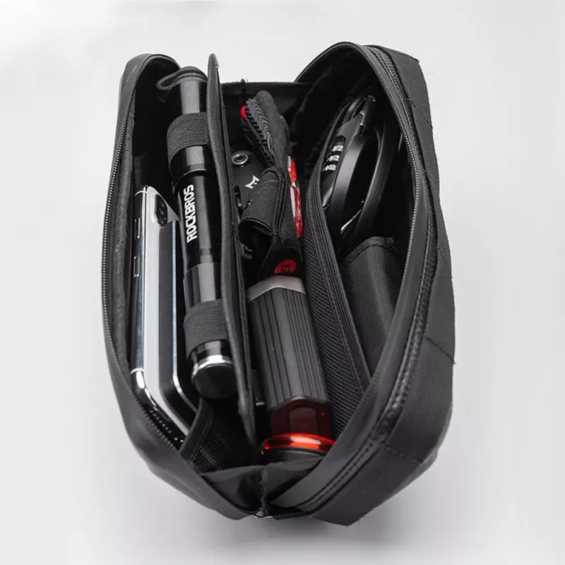 ROCKBROS 1,5L Fahrrad-Oberrohrtasche wasserdichte Hartschalen-Rahmentasche mit reflektierendem Logo