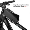 ROCKBROS 1.6L Fahrrad-Oberrohrtasche wasserdicht Hartschale EVA Carbonfaser-Optik Schwarz