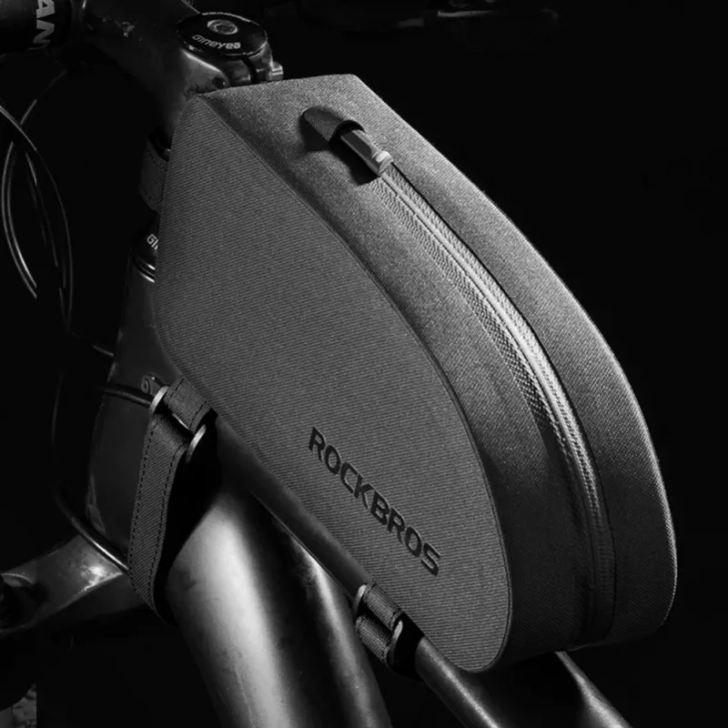 ROCKBROS 1.6L Fahrrad-Oberrohrtasche wasserdicht Hartschale EVA Carbonfaser-Optik Schwarz