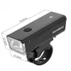 ROCKBROS Front Bike Light 260 lm mit USB-C auf USB-A Kabel - Schwarz