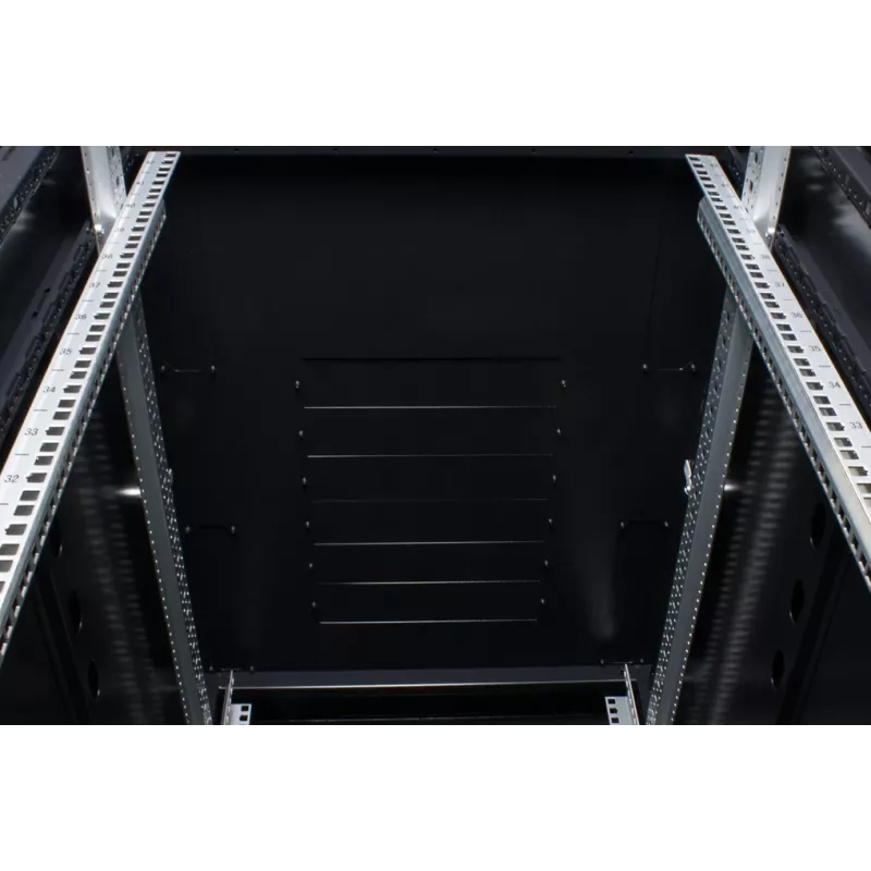 Rockstable 18U 19-Zoll Server-Rack-Schrank mit Mesh-Fronttür - freistehend - 800 kg Tragfähigkeit - Schlüsselschloss - Kabelmanagement-Schienen - verstellbare Füße (RS19-8018PP)