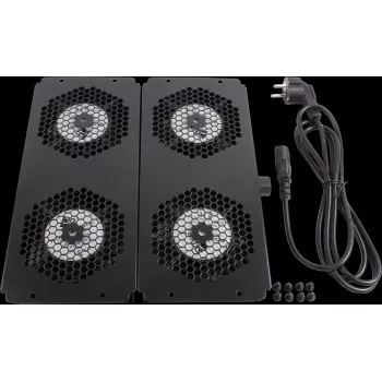 Rockstable 19 inch Kühlelement - Lüftereinschub - Einbaulüfter - Stahl - Schwarz - 1 Stück - 2,92 kg (RS19-FT68)