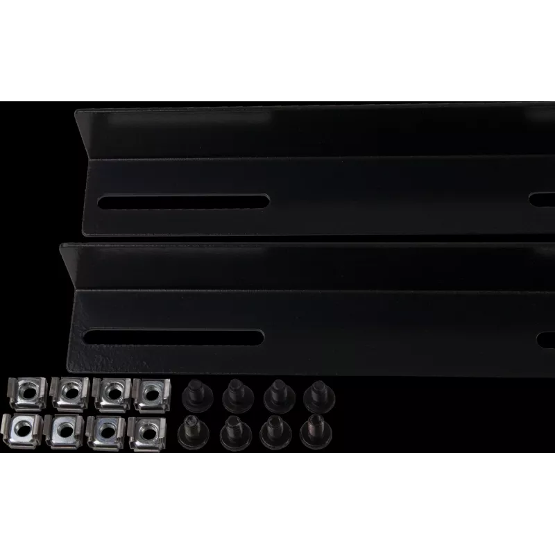Rockstable 19 L-Support Rails für 1200 mm Tiefe - Rack-Schienenset - Schwarz - Stahl - 48,3 cm (19 Zoll) - 35 mm - 950 mm