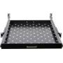 Rockstable 1U 19 Zoll ausziehbare Rackablage - Schiebeablage - SPCC-Stahl - Schwarz - 25 kg Tragfähigkeit (RS19-UH69)