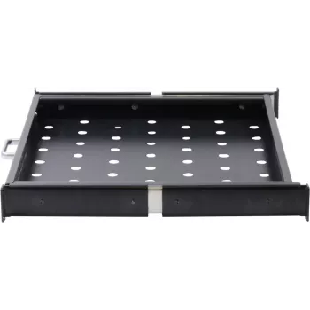 Rockstable 1U 19 Zoll ausziehbare Ablage - Ablage - SPCC-Stahl - Schwarz - 1 Stück - 3,45 kg (RS19-UH66)