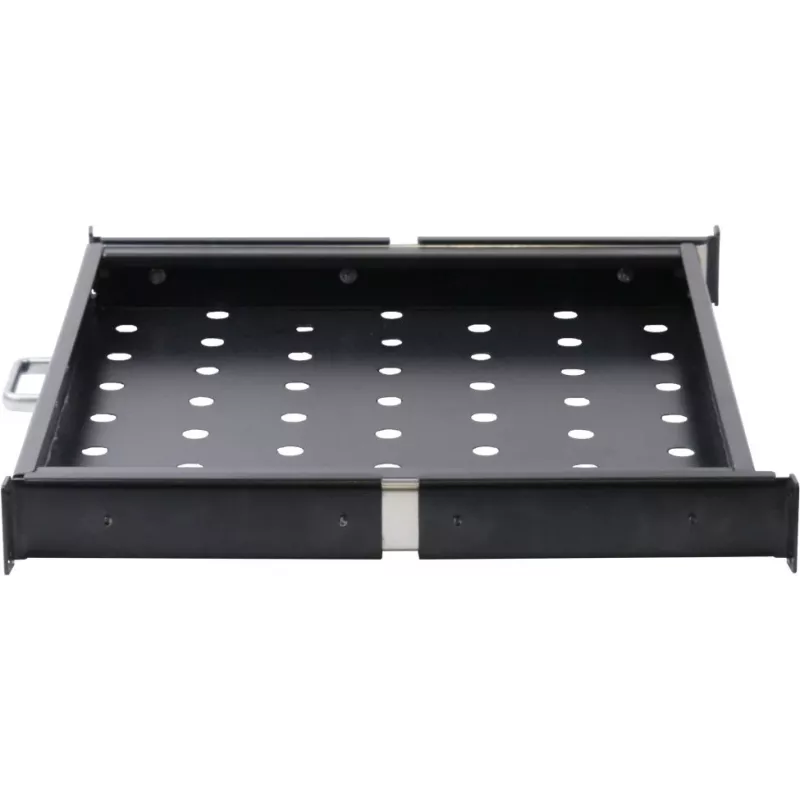 Rockstable 1U 19 Zoll ausziehbare Ablage - Ablage - SPCC-Stahl - Schwarz - 1 Stück - 3,45 kg (RS19-UH66)