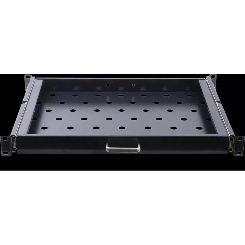 Rockstable 1U 19 Zoll ausziehbare Ablage - Ablage - SPCC-Stahl - Schwarz - 1 Stück - 3,45 kg (RS19-UH66)