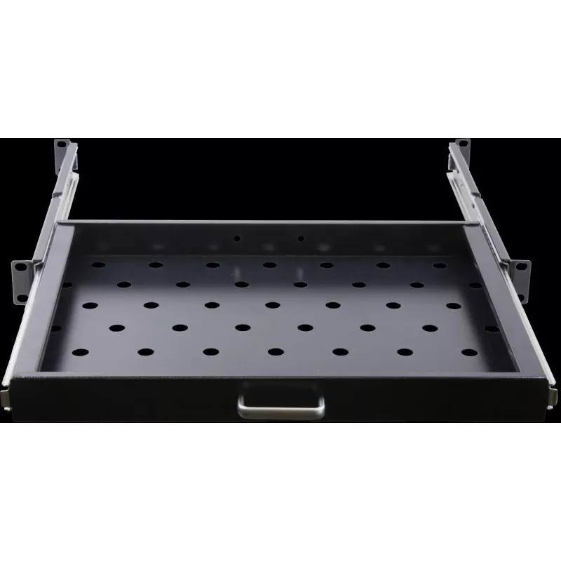 Rockstable 1U 19 Zoll ausziehbare Ablage - Ablage - SPCC-Stahl - Schwarz - 1 Stück - 3,45 kg (RS19-UH66)