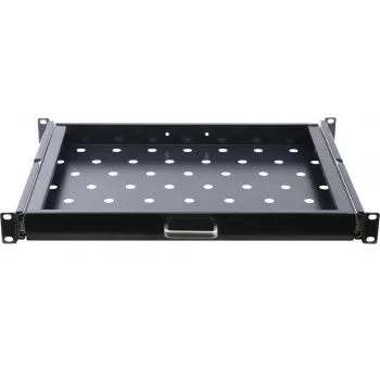 Rockstable 1U 19 Zoll ausziehbare Ablage - Ablage - SPCC-Stahl - Schwarz - 1 Stück - 3,45 kg (RS19-UH66)