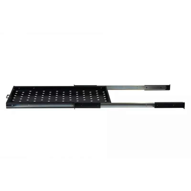 Rockstable 1U 19 Zoll ausziehbare Ablage - Schiebeboden - SPCC-Stahl - Schwarz - 5,87 kg (RS19-UH612)