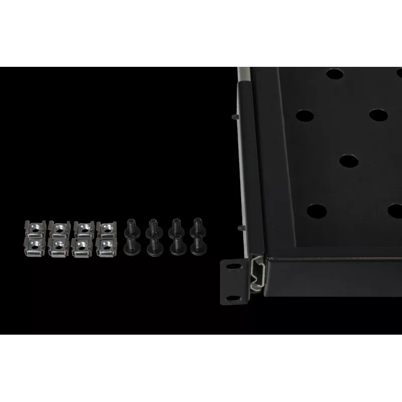 Rockstable 1U 19 Zoll ausziehbare Ablage - Schiebeboden - SPCC-Stahl - Schwarz - 5,87 kg (RS19-UH612)