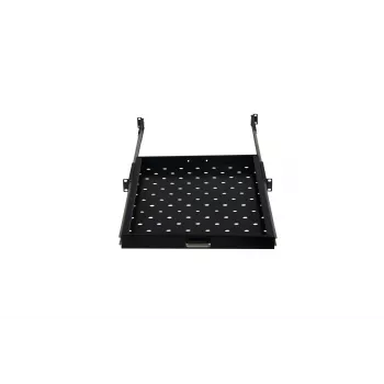 Rockstable 1U 19 Zoll ausziehbare Ablage - Schiebeboden - SPCC-Stahl - Schwarz - 5,87 kg (RS19-UH612)