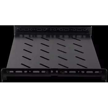 Rockstable 1U 19-Zoll Heavy Duty Shelf - Festes Rack-Regal - SPCC kaltgewalzter Stahl - Schwarz - 50 kg Tragfähigkeit - 760 mm Tiefe (RS19-SFH76)