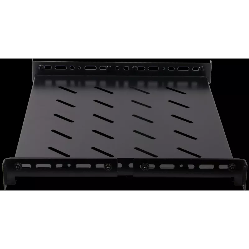 Rockstable 1U 19-Zoll Heavy Duty Shelf - Festes Rack-Regal - SPCC kaltgewalzter Stahl - Schwarz - 50 kg Tragfähigkeit - 760 mm Tiefe (RS19-SFH76)