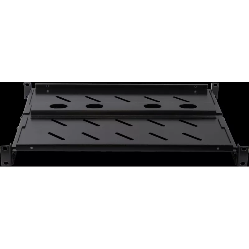 Rockstable 1U 19-Zoll Heavy Duty Shelf - Festes Rack-Regal - SPCC kaltgewalzter Stahl - Schwarz - 50 kg Tragfähigkeit - 760 mm Tiefe (RS19-SFH76)