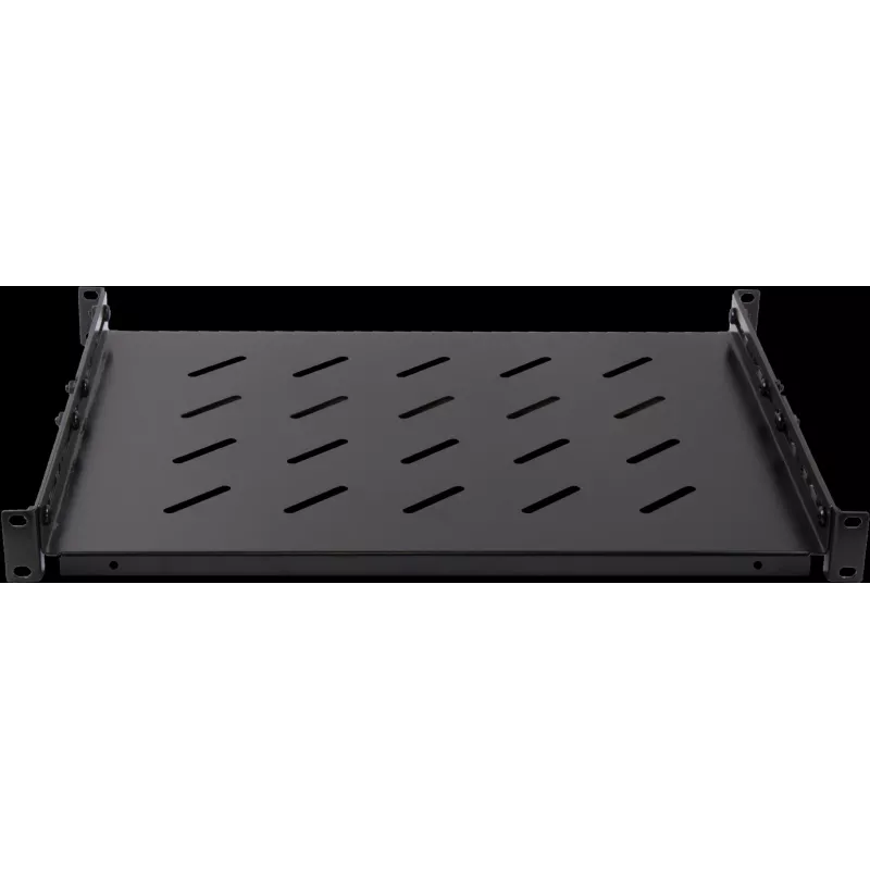Rockstable 1U 19-Zoll Heavy Duty Shelf - Festes Rack-Regal - SPCC kaltgewalzter Stahl - Schwarz - 50 kg Tragfähigkeit - 760 mm Tiefe (RS19-SFH76)