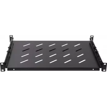 Rockstable 1U 19-Zoll Heavy Duty Shelf - Festes Rack-Regal - SPCC kaltgewalzter Stahl - Schwarz - 50 kg Tragfähigkeit - 760 mm Tiefe (RS19-SFH76)