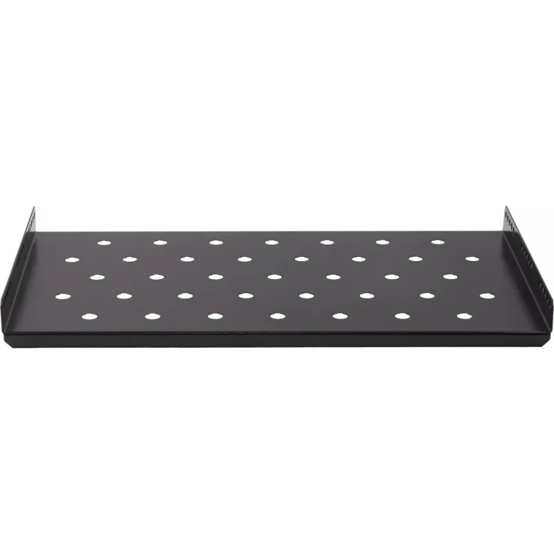 Rockstable 1U 19-Zoll Heavy Duty Shelf - Festes Rackregal - SPCC-Stahl - Schwarz - 50 kg Tragfähigkeit - 482 x 660 x 44 mm (RS19-SFH66)