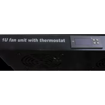 Rockstable 1U 19-Zoll-Rack-Lüftungseinheit - Kühlventilator - Integrierter Axialventilator - 440 m³/h - Stahl - Schwarz - 1 Stück (RS19-FT1U4TM)