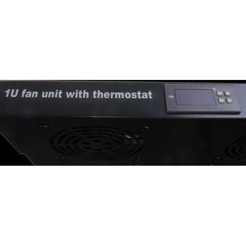 Rockstable 1U 19 Zoll Rack-Lüftereinheit - Kühlgebläse - eingebauter Axiallüfter - 440 m³/h - Stahl - Schwarz - 1 Stück (RS19-FT1U4TM)