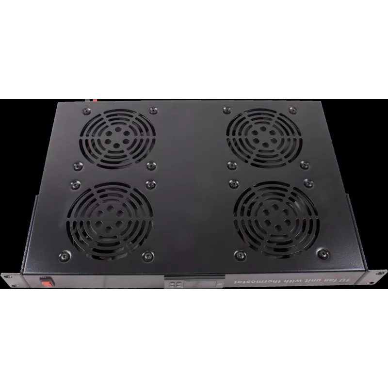 Rockstable 1U 19 Zoll Rack-Lüftereinheit - Kühlgebläse - eingebauter Axiallüfter - 440 m³/h - Stahl - Schwarz - 1 Stück (RS19-FT1U4TM)