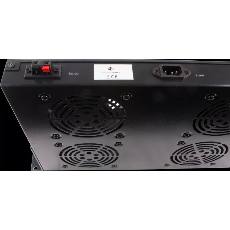 Rockstable 1U 19 Zoll Rack-Lüftereinheit - Kühlgebläse - eingebauter Axiallüfter - 440 m³/h - Stahl - Schwarz - 1 Stück (RS19-FT1U4TM)